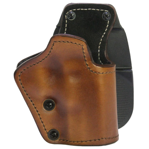 3 Layer Synthetic Leather Paddle Holster - Glock 30, Brown, Right Hand