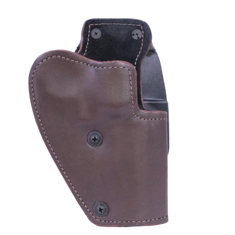 3 Layer Synthetic Leather Paddle Holster - .357 Revolver with 4" Barrel, Brown, Right Hand