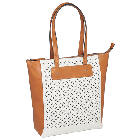 Cut-Out Two Tone Cowhide Shopper