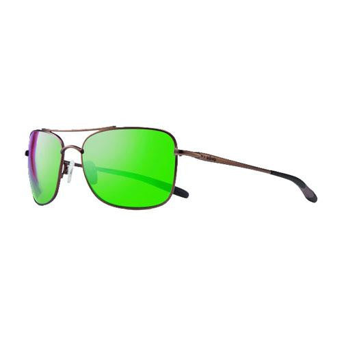 Territory Sunglasses - Brown Frames, Green Water Serilium Lens