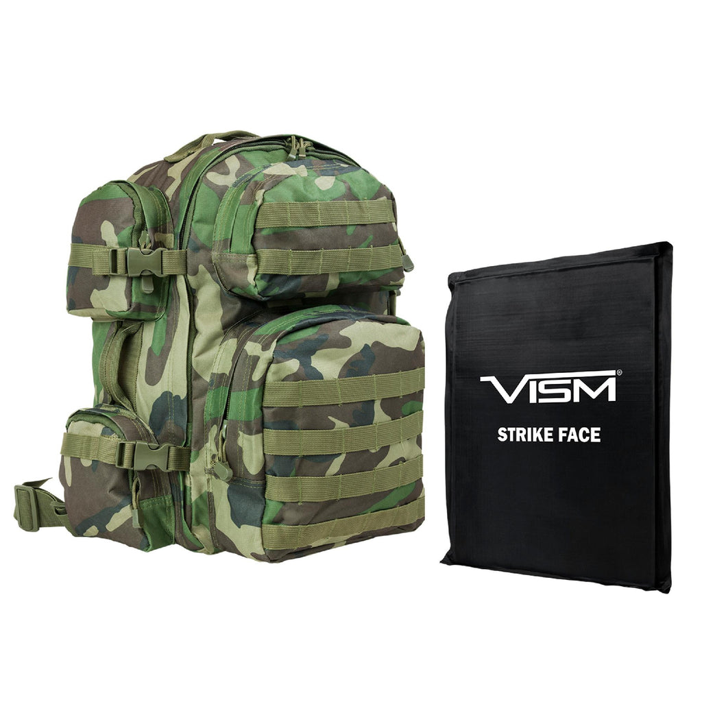 Tactical Backpack with 10" x 12" Square Panels - Woodland Camo