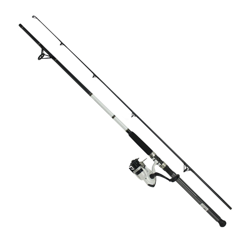 D-Wave Saltwater Spinning Combo - 1 Bearing, 8' Length, 2 Piece Rod, Medium Power, Fiberglass Blank Material