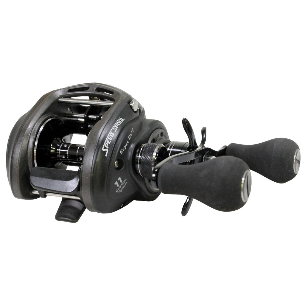 SuperDuty Wide Speed Spool Casting Reel - 6.4:1 Gear Ratio, 11 Bearings, 28" Retrieve Rate, 14 lb Max Drag, Right Hand