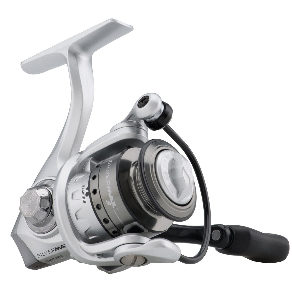 Silver Max Spinning Reel - 5, 5.2:1 Gear Ratio, 6 Bearings, 20 1-2" Retrieve Rate, Ambidextrous, Clam Pack