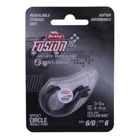 Fusion19 Circle Hooks - Size 6-0 Hook, Smoke Satin, Per 6