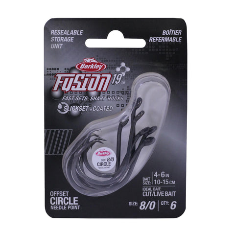 Fusion19 Circle Hooks - Size 8-0 Hook, Smoke Satin, Per 6