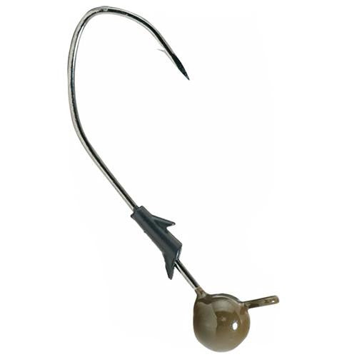 TroKar ProV Bend Ball Head Jig - 1-16 oz, Green Pumpkin, Black Chrome Hook