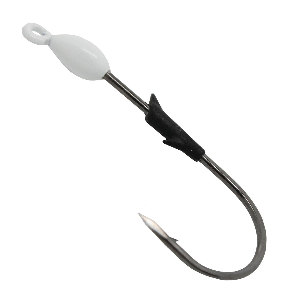 TroKar SwimBait Head - Size 1-16 oz, Black Chrome Hook, White