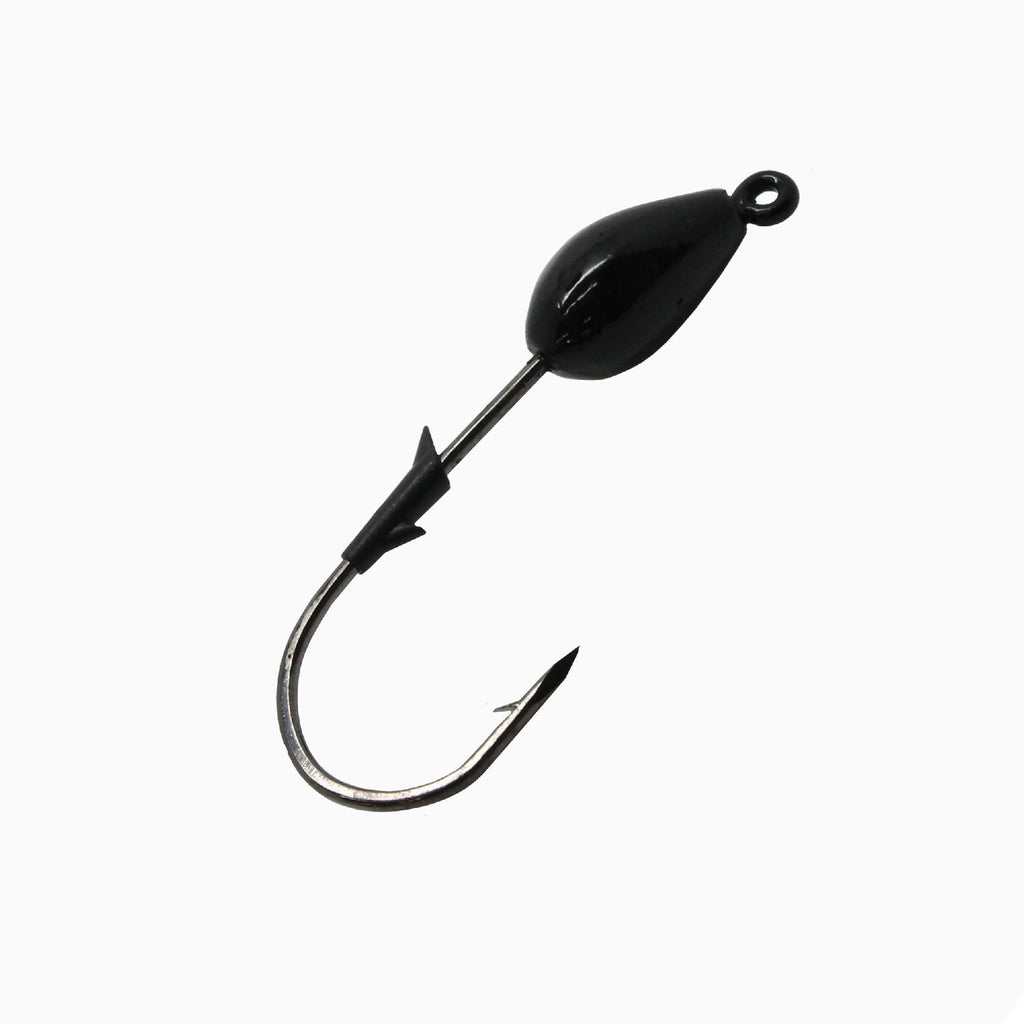 TroKar SwimBait Head - Size 1-2 oz., Block Chrome Hook, Black