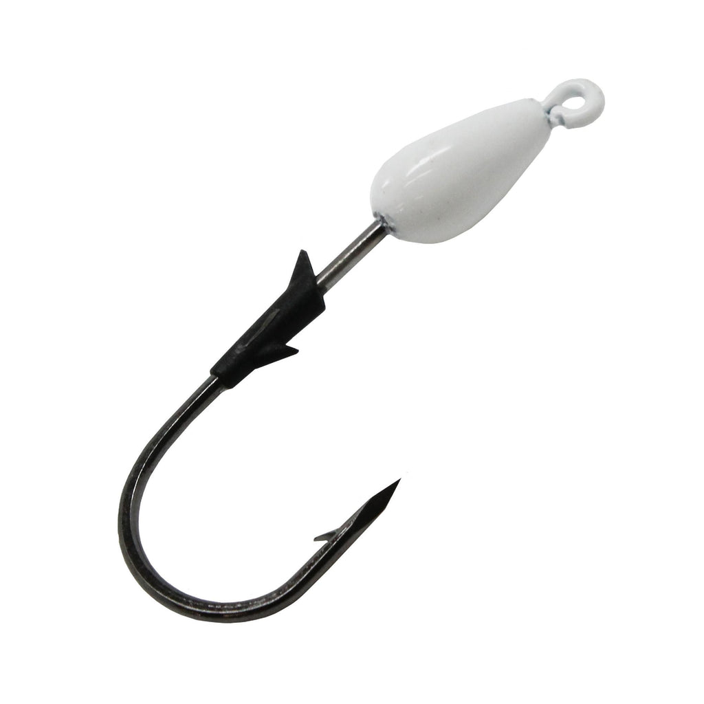 TroKar SwimBait Head - Size 1-4 oz, Black Chrome Hook, White