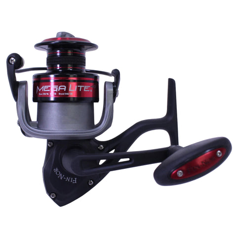 Fin Nor Mega Lite Spinning Reel - 80, 4.9:1 Gear Ratio, 42" Retrieve Rate, 5 Bearings, Left Hand, Clam Package