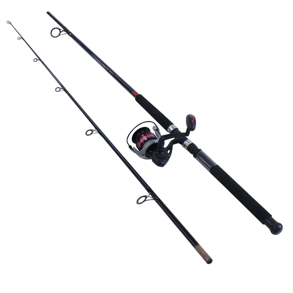 Fin Nor Mega Lite Spinning Combo, 80, 10' 2pc Rod, 1-6 oz Lure Rate, Heavy Power