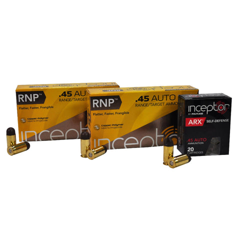 45 Auto - 130 Grains RNP SportUte and 118 Grains ARX Combo Pack