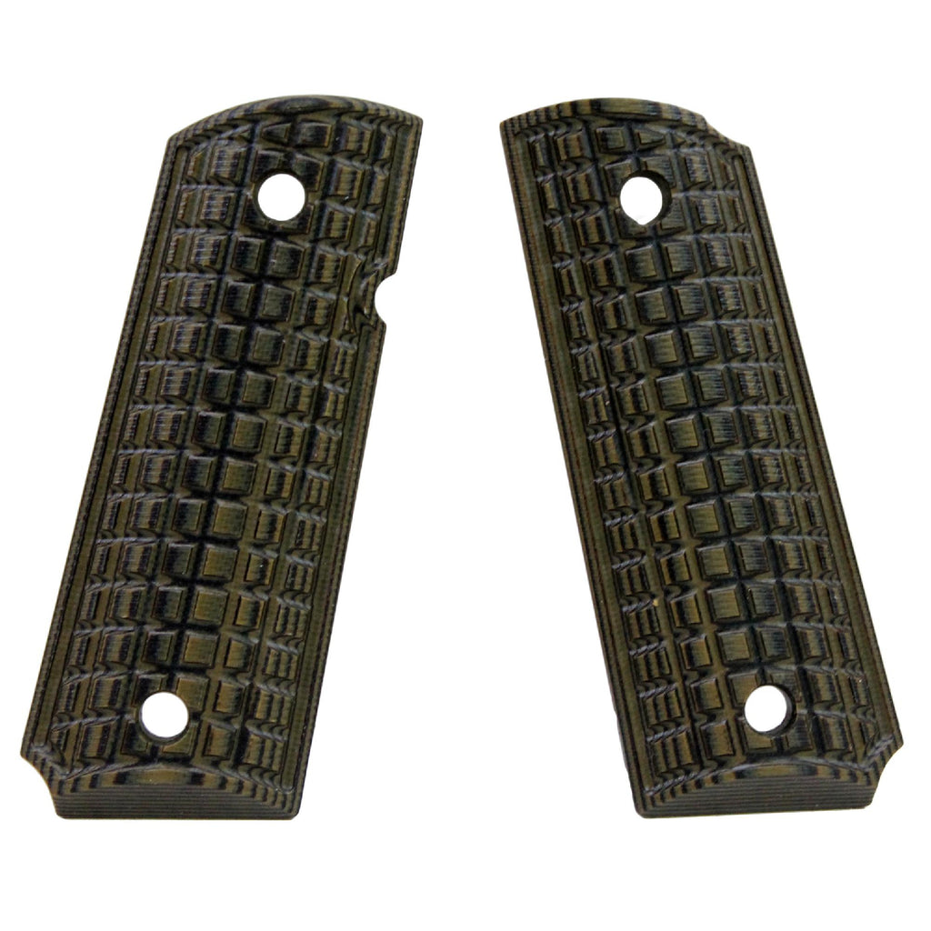 G-10 Tactical Pistol Grips - 1911 Officer, Green-Black, Grappler