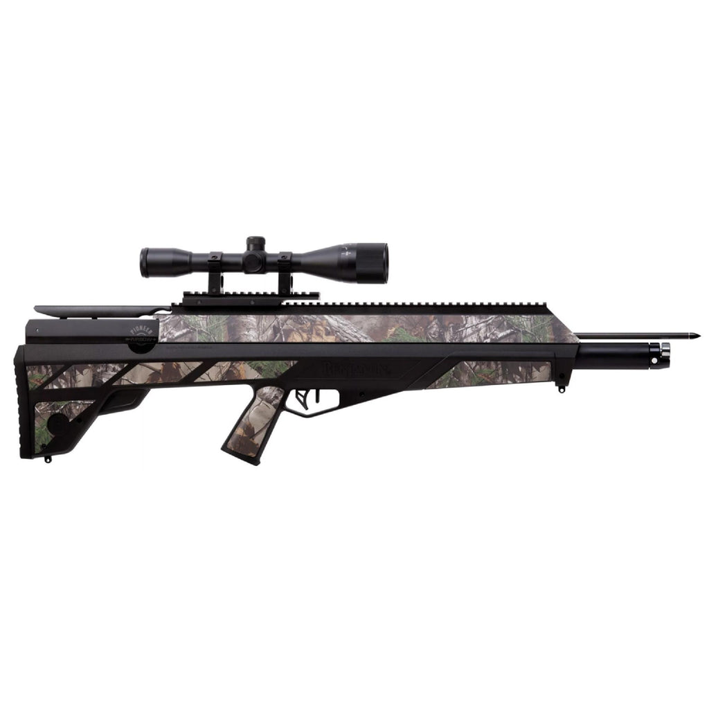 Pioneer Airbow - 33.5",  PCP, 450FPS,  3000 PSI,  6x40MM Scope,  Black-Real Tree Xtra