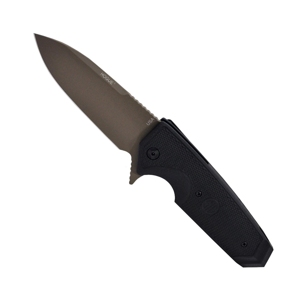 Folding Knife - Scorpion G10 Engraved, Sig Mark, 3 3-4", Spear Point, Black-Flat Dark Earth