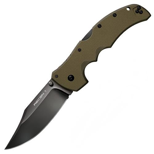 Recon 1 - Clip Point, Plain Edge, Olive Drab Green