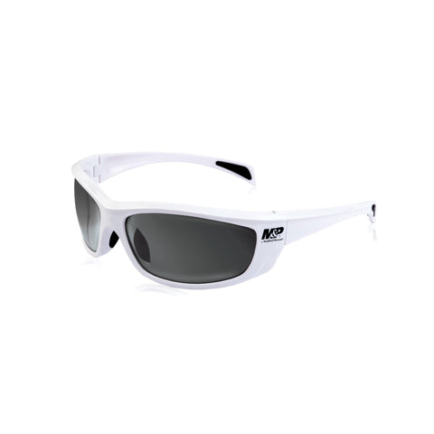 M&P Whitehawk Shooting Glasses - White Frames, Smoke Mirror Lens