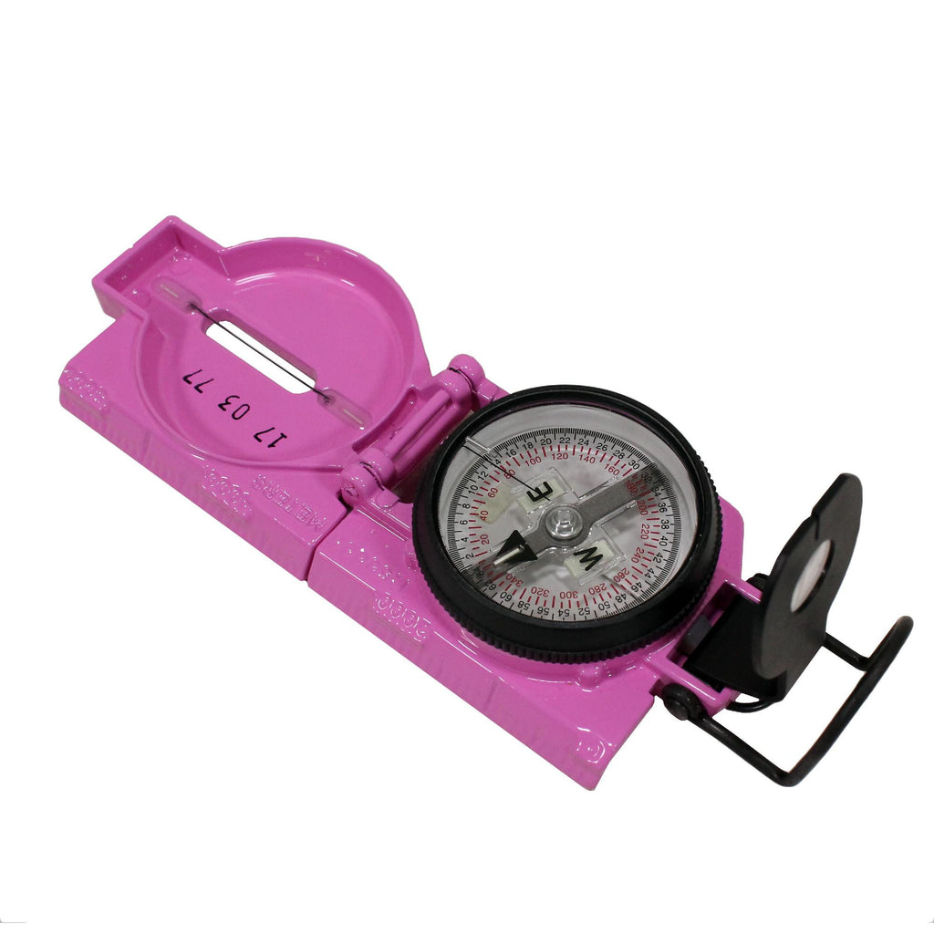 Lensatic Compass, Tritium - Breast Cancer, Pink