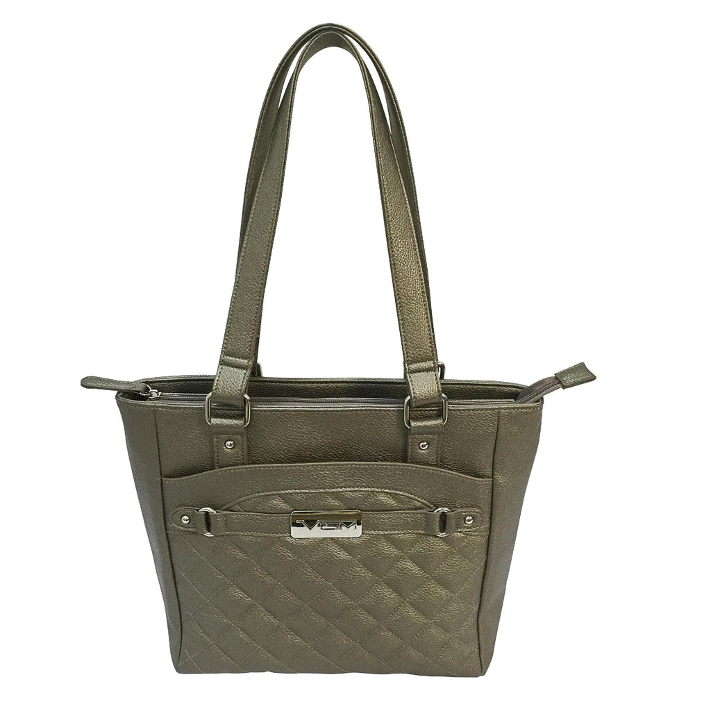 VISM Concealed Carry Quilted Tote - Gray