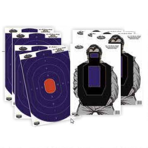 Dirty Bird Combo - 12" x 18", 4 Dirty Bird Blue-Orange Silhouette, 4 Dirty Bird Bad Guy IPSC