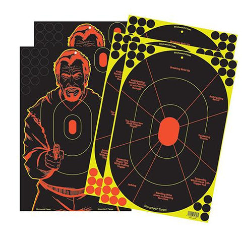 Shoot-N-C 12" x 18", 2 Bad Guy and 3 Handgun Trainer Target