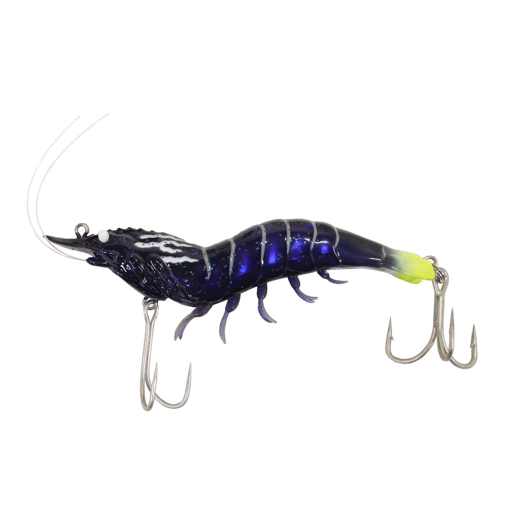 Shrimp Hybrid Bait - Saltwater, 4", #4-#2 Hook, Variable Depth, Black Tiger