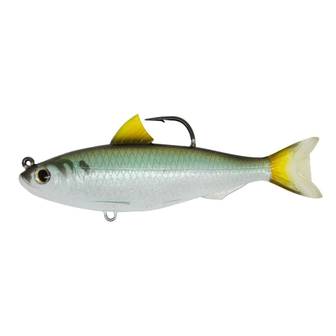 Blueback Herring Jointed Bait - Saltwater, 6 1-2", 11-0 Hook, Medium-Slow Sinking Speed, Green-Bronze