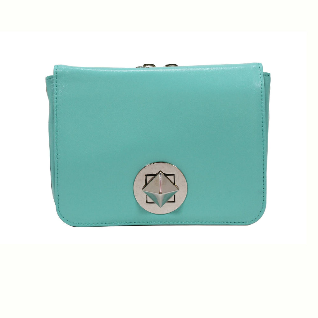 Cross Body Organizer - Ice Blue Lambskin