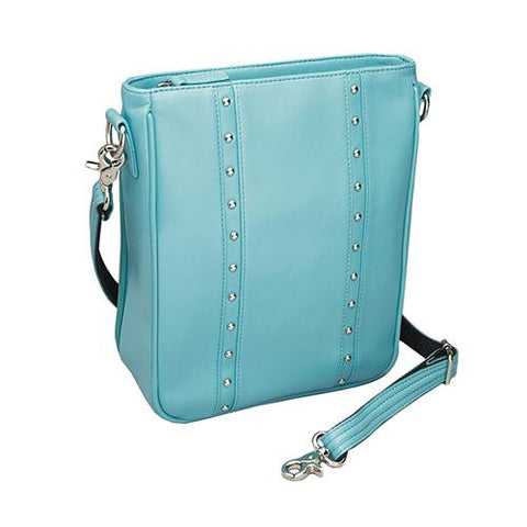 Lambskin Cross Body - Vertical, Ice Blue