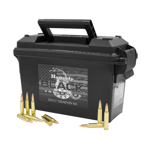 223 Remington - Black Ammunition, 62 Grains, Full Metal Jacket, Per 247