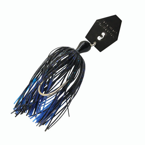 ChatterBait Original Lures - 1-4 oz Weight, 5-0 Hook, Blue-Black-Black Nickel Blade, Per 1