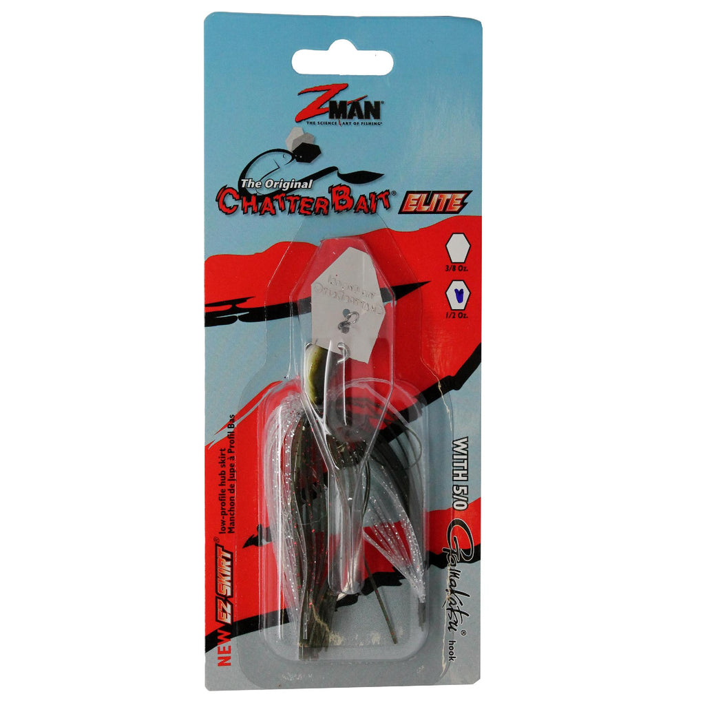 ChatterBait Elite Lures - 1-2 oz Weight, 5-0 Gamakatsu Hook, Red Bone, Per 1