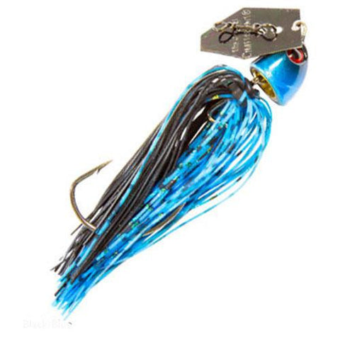 ChatterBait Freedom Lures - 3-8 oz Weight, 5-0 VMC X Long Wide Gap Hook, Black-Blue-Black Blade, Per 1