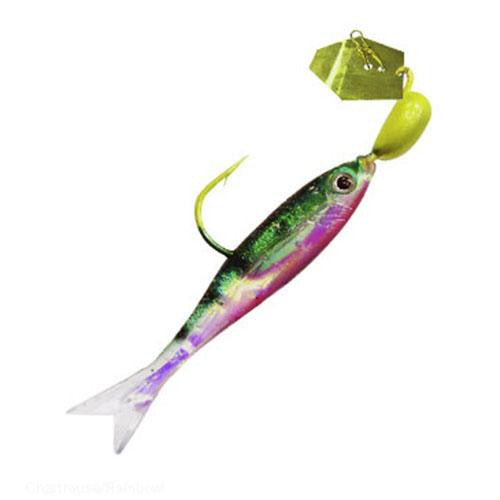 ChatterBait Flashback Mini Lures - 1-8 oz Weight, Chartreuse-Rainbow, Per 1