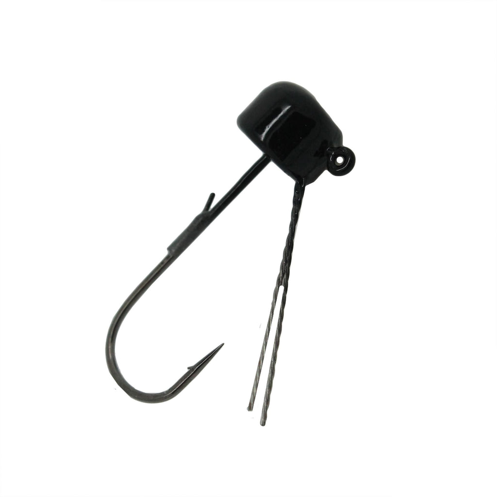 Finesse Shroomz Weedless Hooks - 1-10 oz Size, Black, Per 5