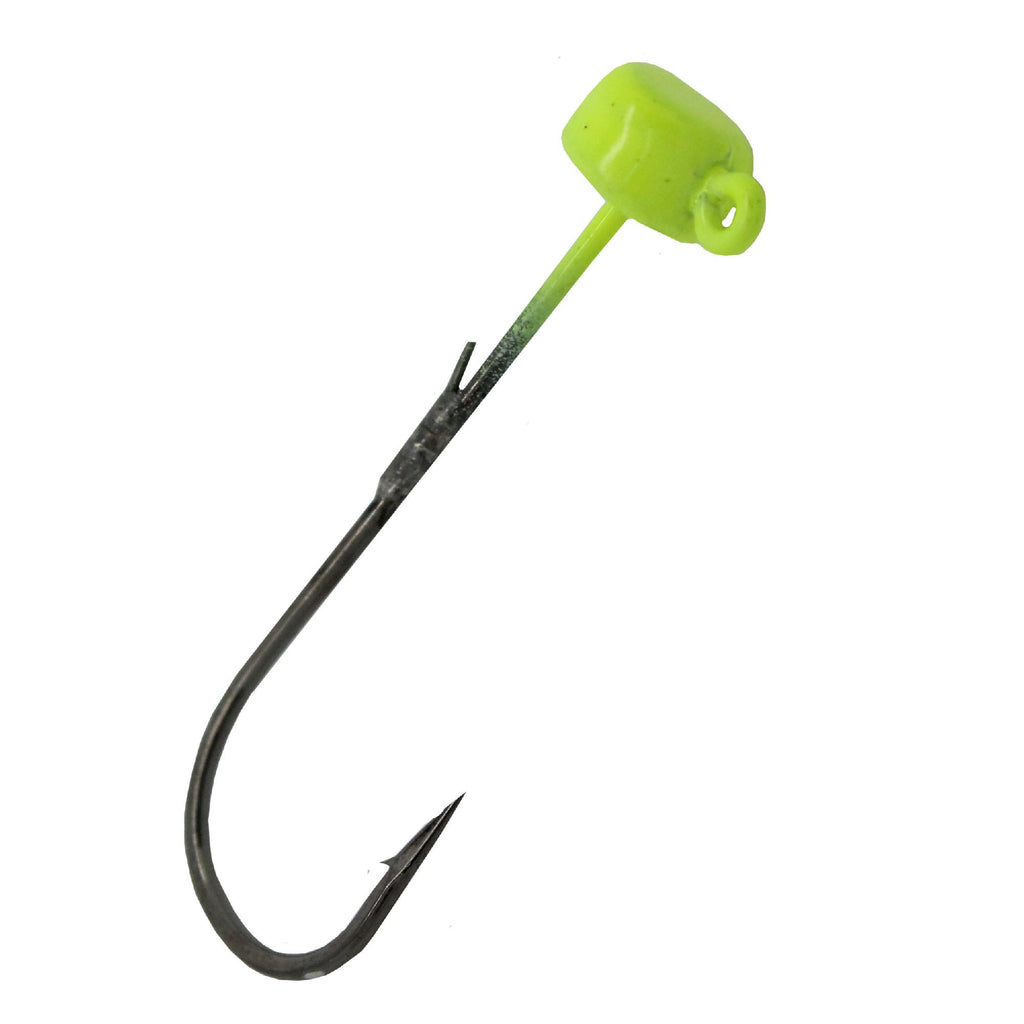 Power Finesse Shroomz Hooks - 1-10 oz Weight, 3-0 Hook, Chartreuse, Per 3