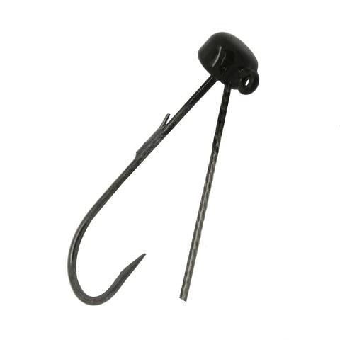 Power Finesse Shroomz Weedless Hooks - 1-10 oz Weight, 3-0 Hook, Black, Per 3