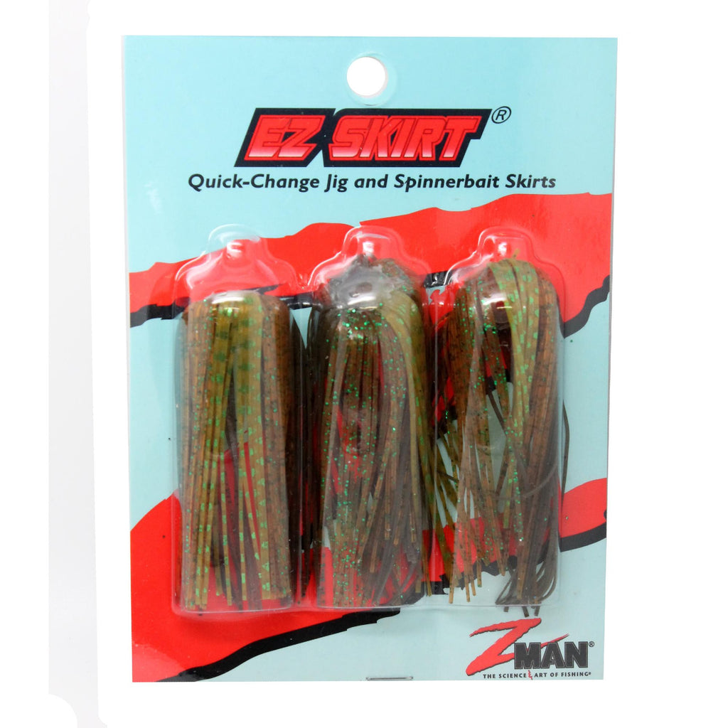 Ez Skirt Lures - 2 3-4" Size, Watermelon-Pumpkin Green, Per 3