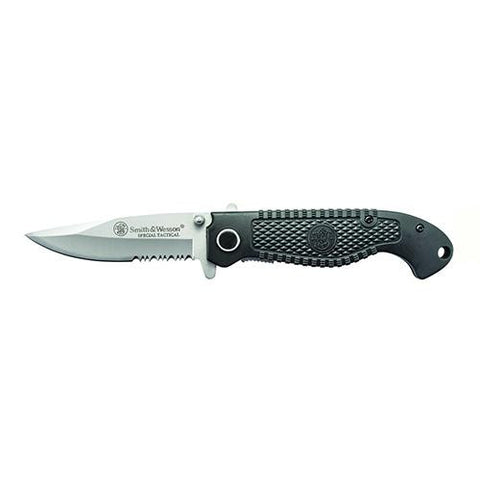 Special Tactical Folder - - Stainless, Partially Serrated, Drop Point, Boxed