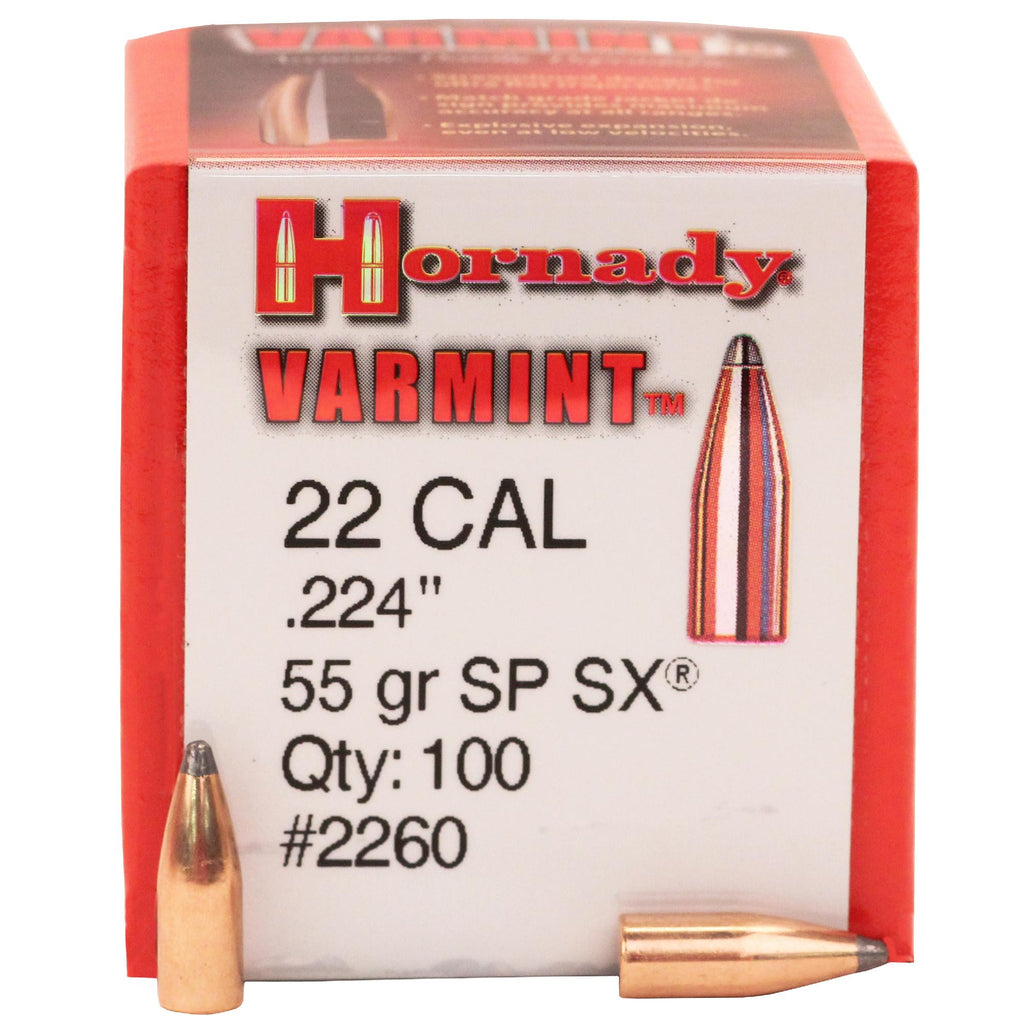 22 Caliber Bullets - (.224) 55 Gr SPSX (Per 100)