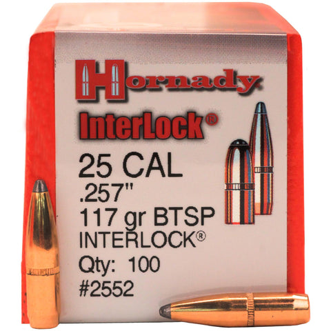 25 Caliber Bullets - 117 Gr BTSP (Per 100)