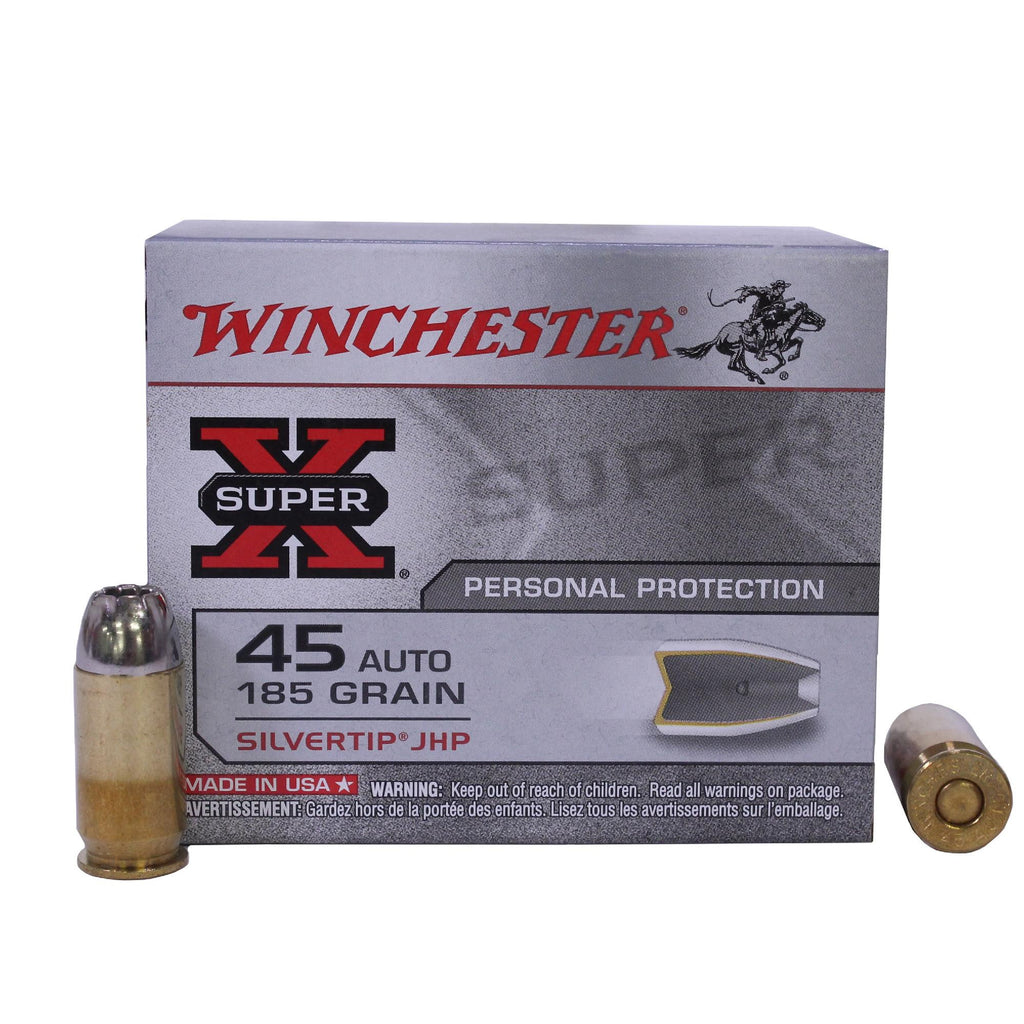 45 Automatic - Super-X, 185 Grains, Silvertip Hollow Point, Per 20