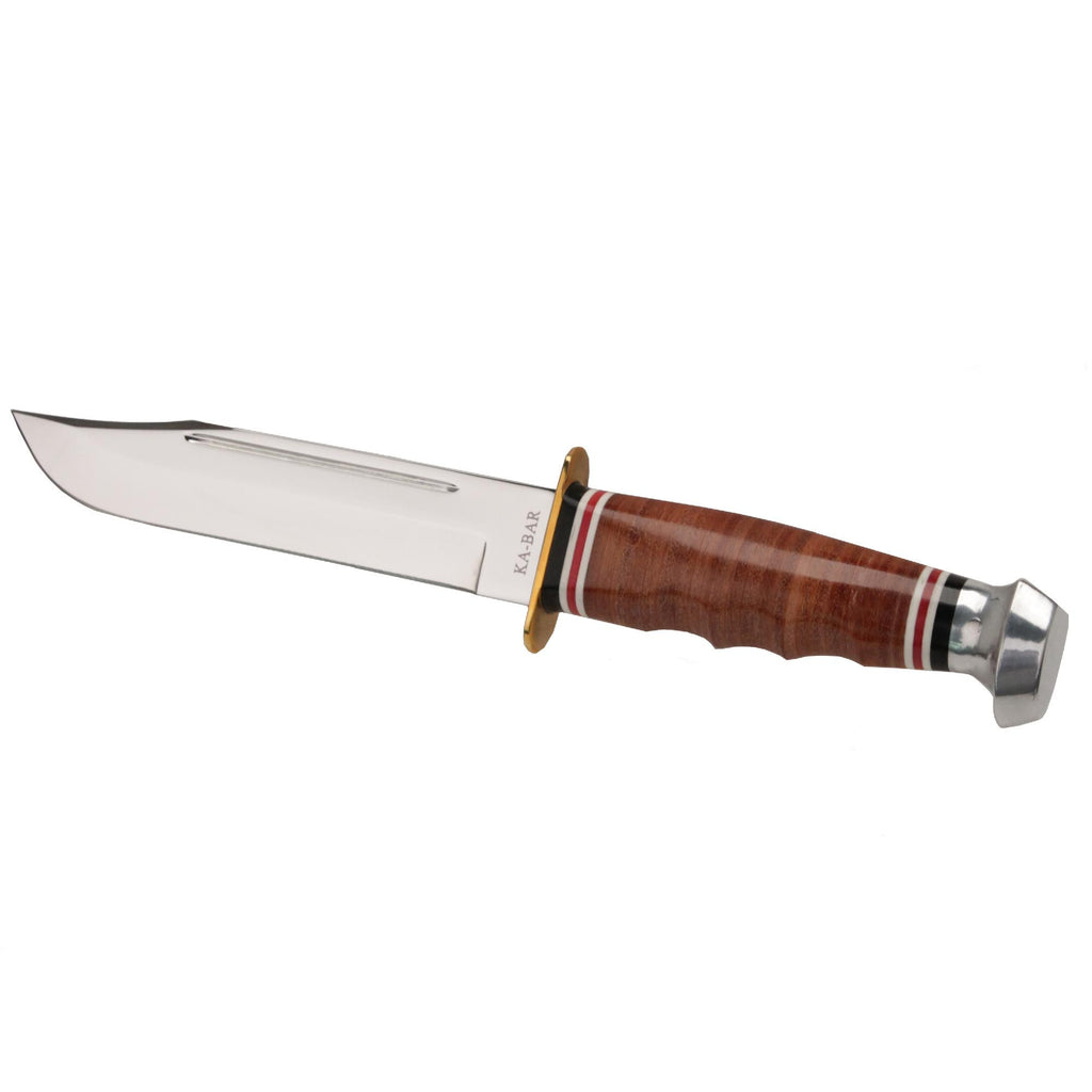 Stacked Leather Handled Hunter Knife - Marine Hunter 10 3-4"