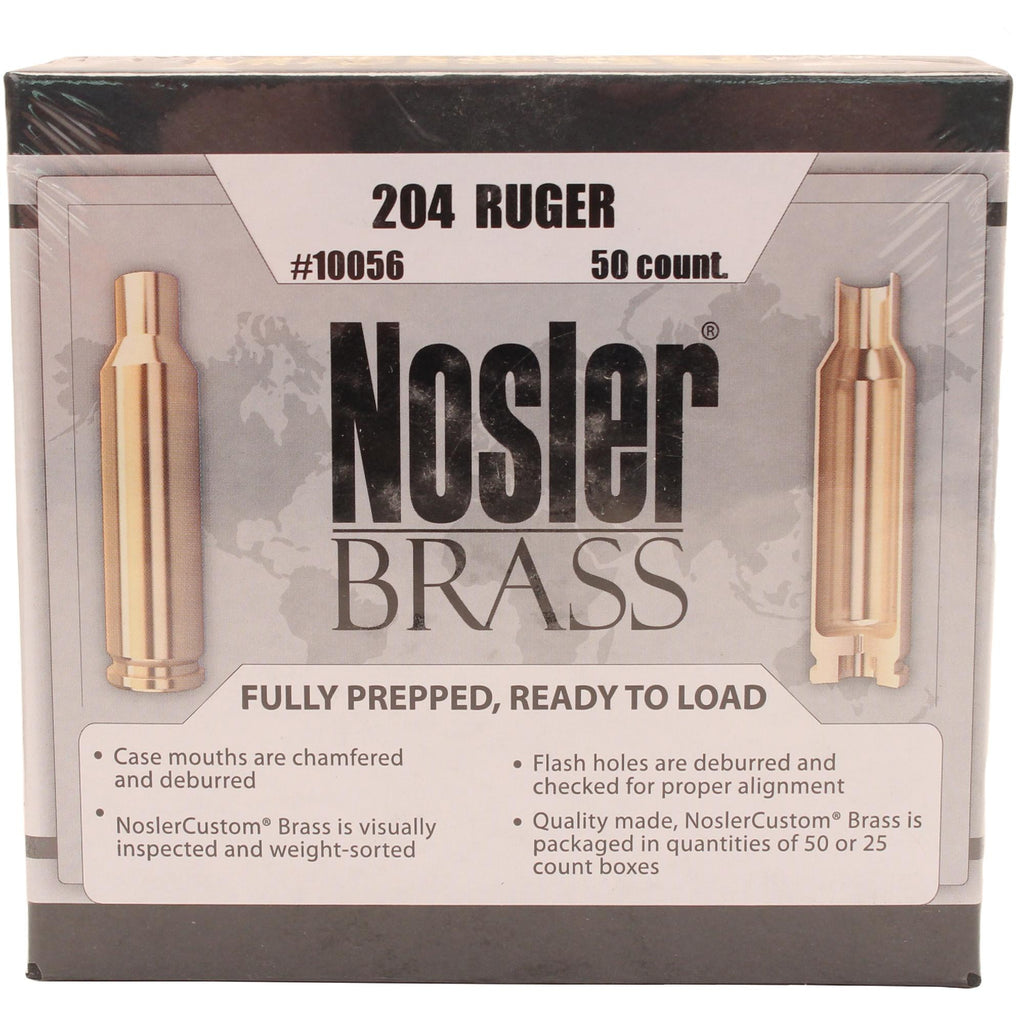 Custom Reloading Brass - 204 Ruger, Per 50