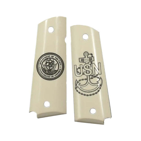 Scrimshaw Grips - Navy Insignia