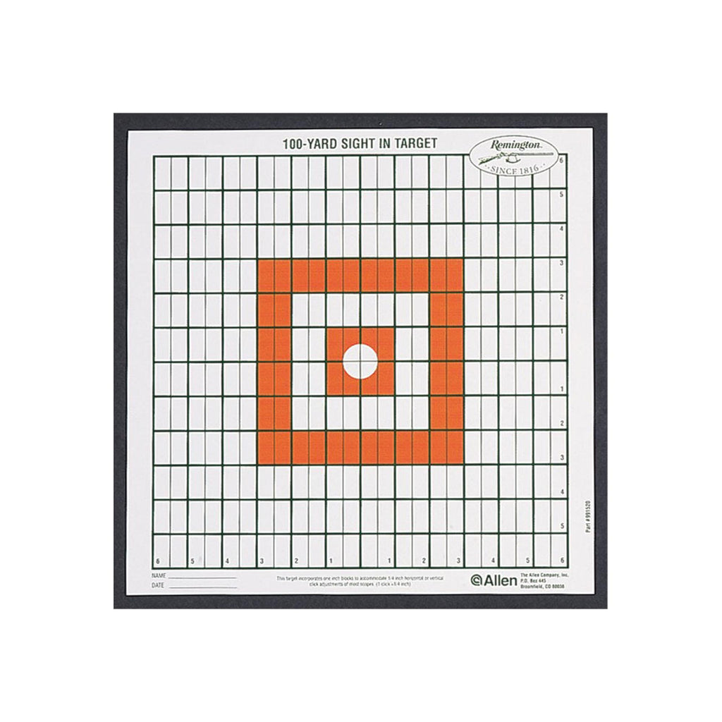 Remington Shooting Targets - 13 1-2"x13 1-2" Grid Style, 100 Yards Sight-In, Per 12