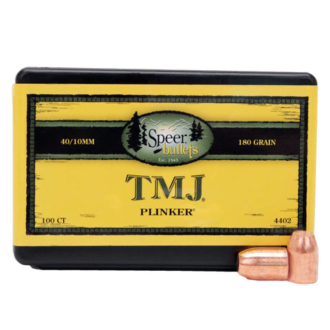 .40 Smith & Wesson-10mm Auto Bullets - TMJ, (.400" Diameter), 180 Grains, Flat Nose (FN), Per 100