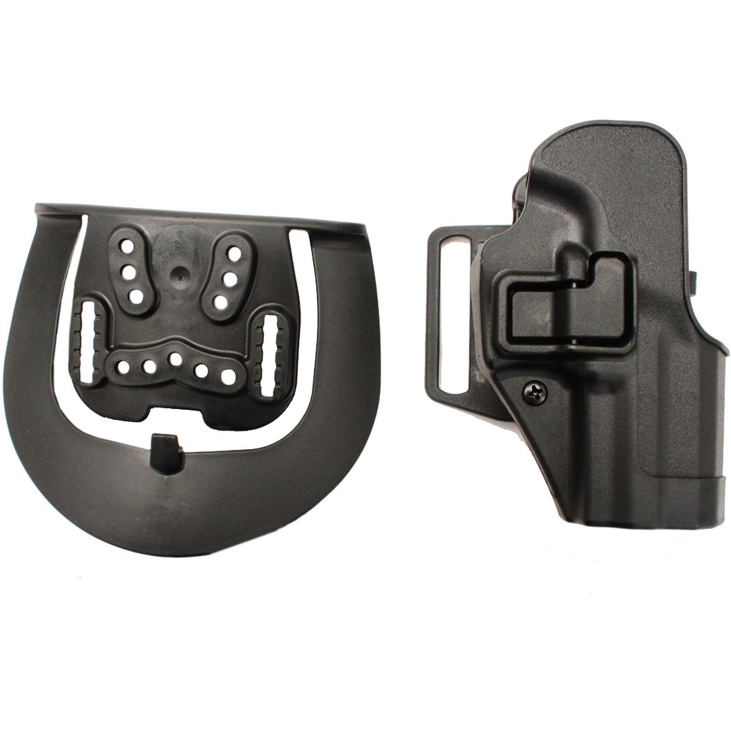 Serpa CQC, Belt & Paddle Holster, Plain Matte Black Finish - H&K P2000, Right Hand