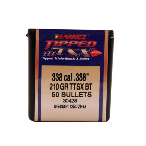 338 Caliber Bullets - Tipped Triple-Shock X, 210 Grains, Spitzer Boat Tail Lead-Free, Per 50